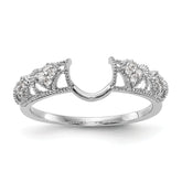 14K White Gold Filigree 1/10 carat Diamond Complete Wrap Ring